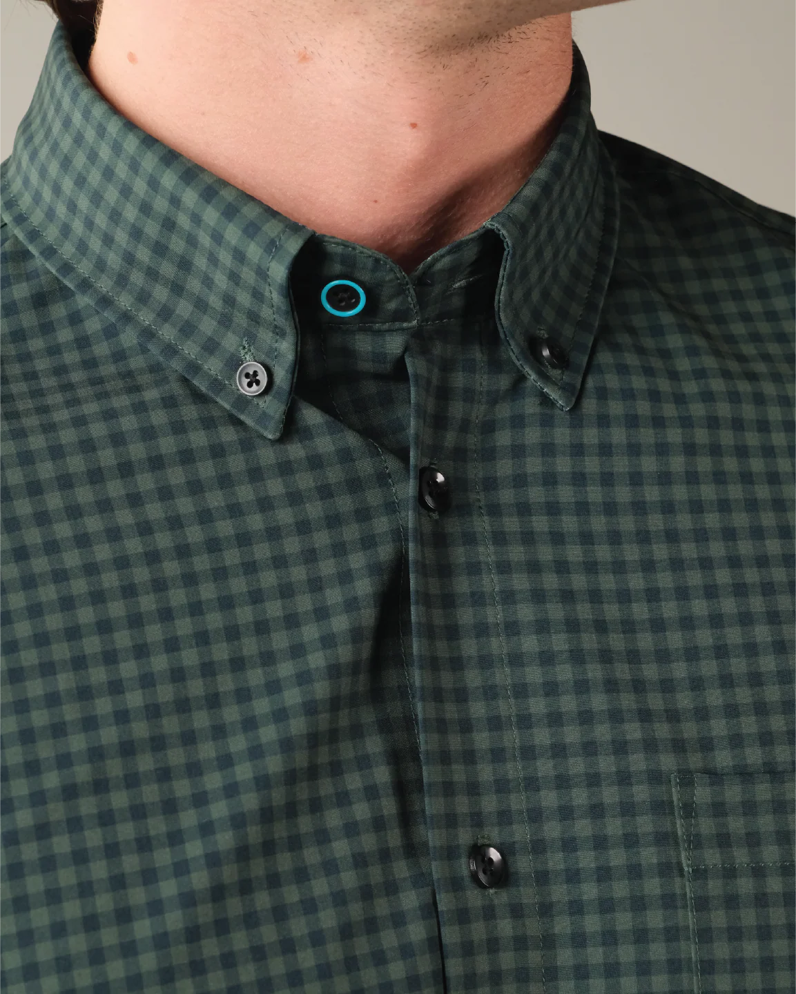 Range Shirt - Forest Green and Navy Gingham - Image 4
