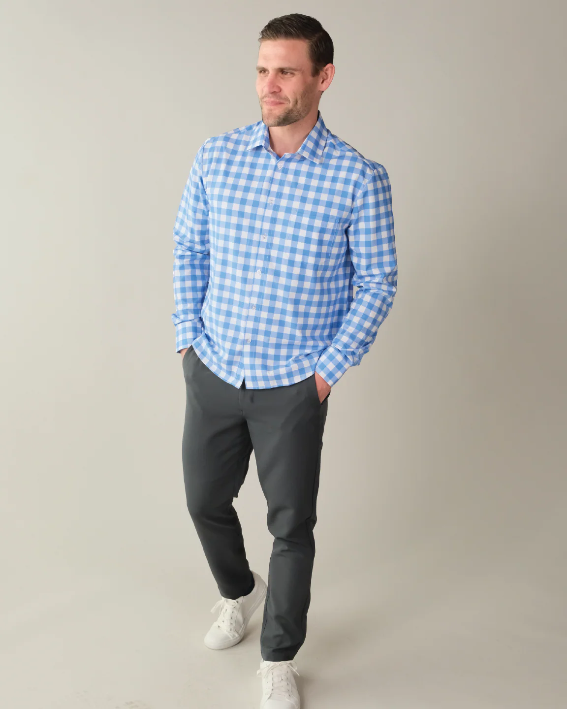 FINAL SALE: Range Shirt - Ocean Blue and White Large Gingham (No Returns and Exchanges) - Image 3