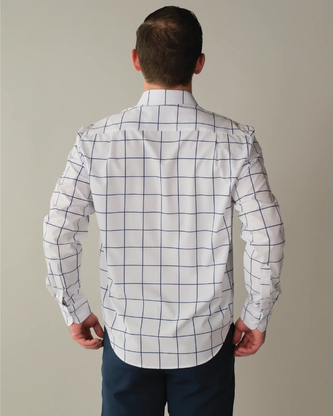 Range Shirt - White w/ Navy Windowpane - Image 6
