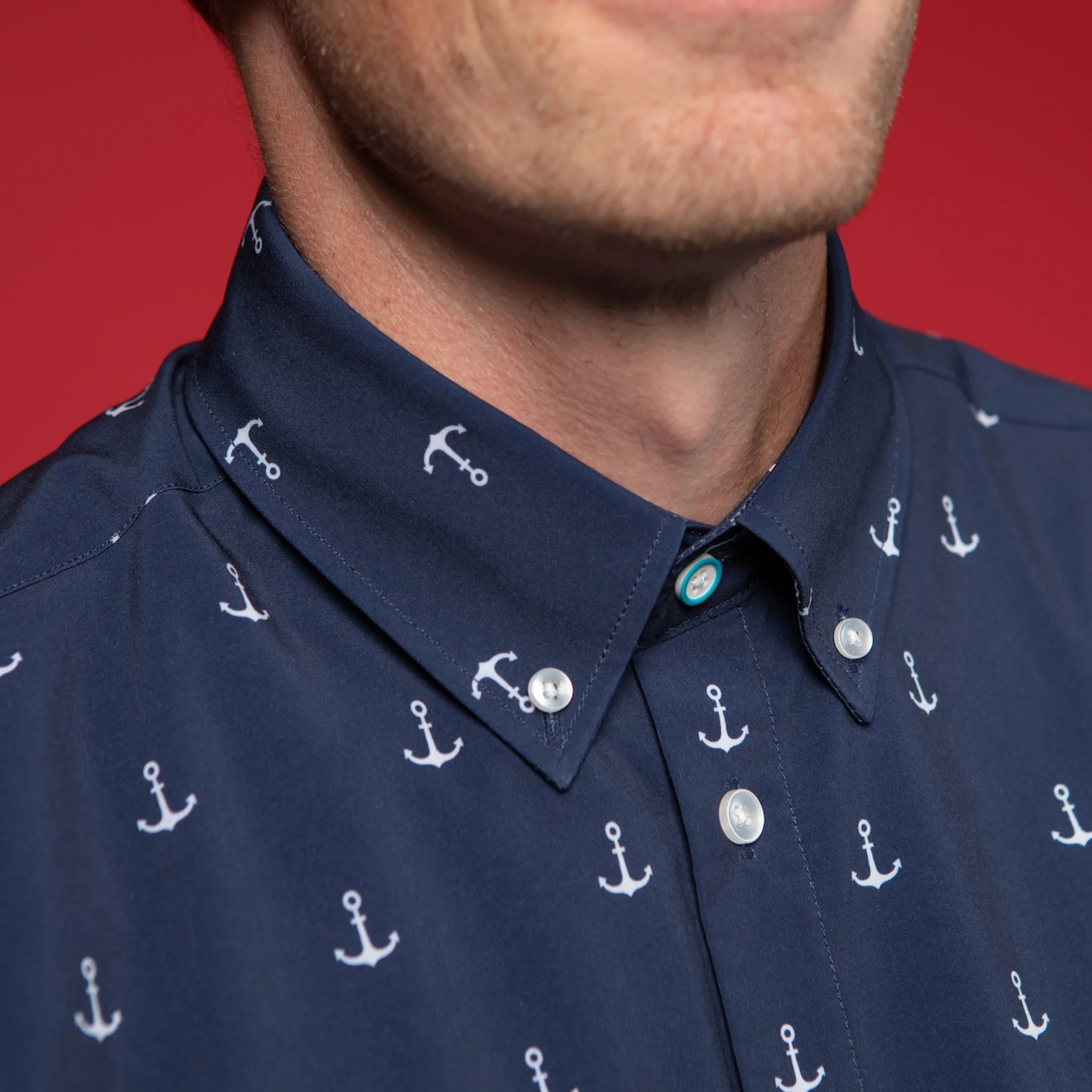 FINAL SALE: Range Shirt - Navy w/ White Anchors (No Returns or Exchanges) - Image 3