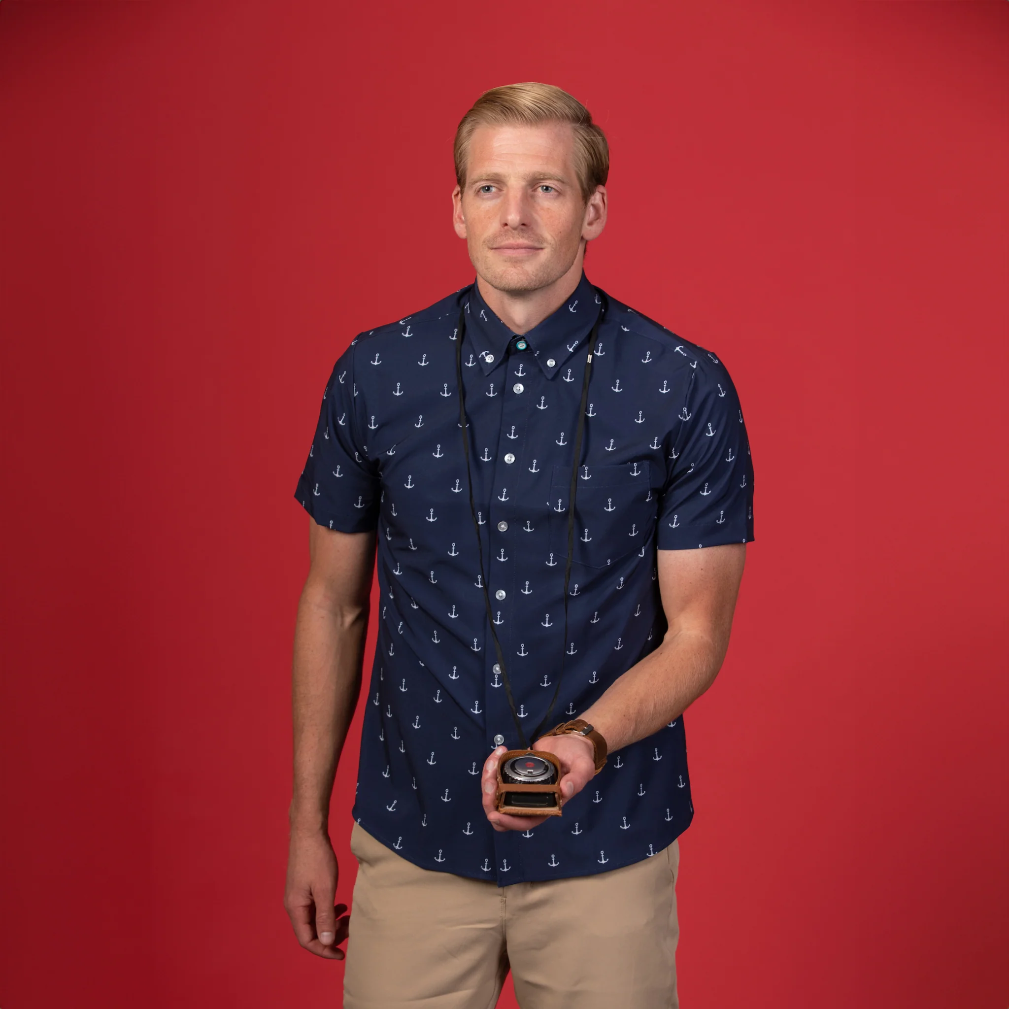 FINAL SALE: Range Shirt - Navy w/ White Anchors (No Returns or Exchanges) - Image 4