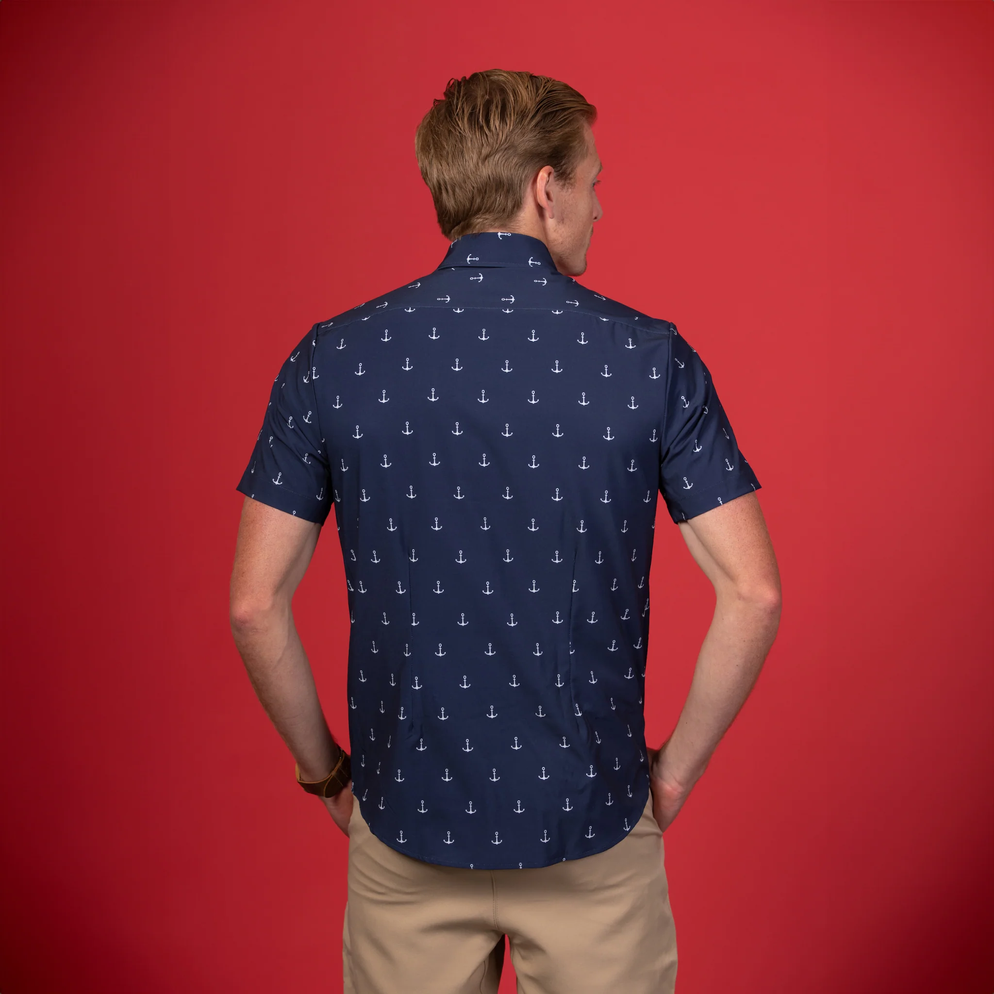 FINAL SALE: Range Shirt - Navy w/ White Anchors (No Returns or Exchanges) - Image 5