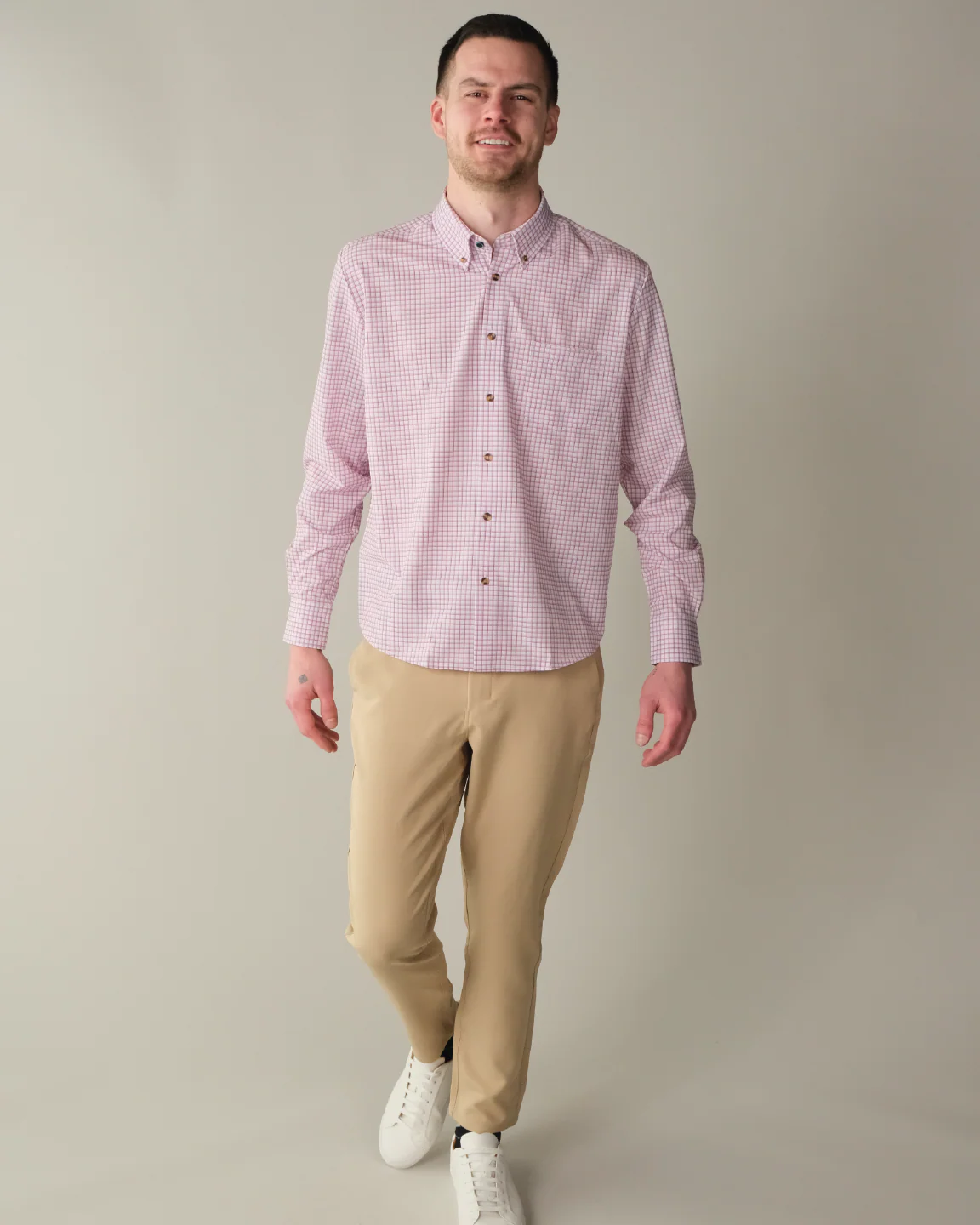 Range Shirt - White w/ Red and Purple Windowpane - Image 3