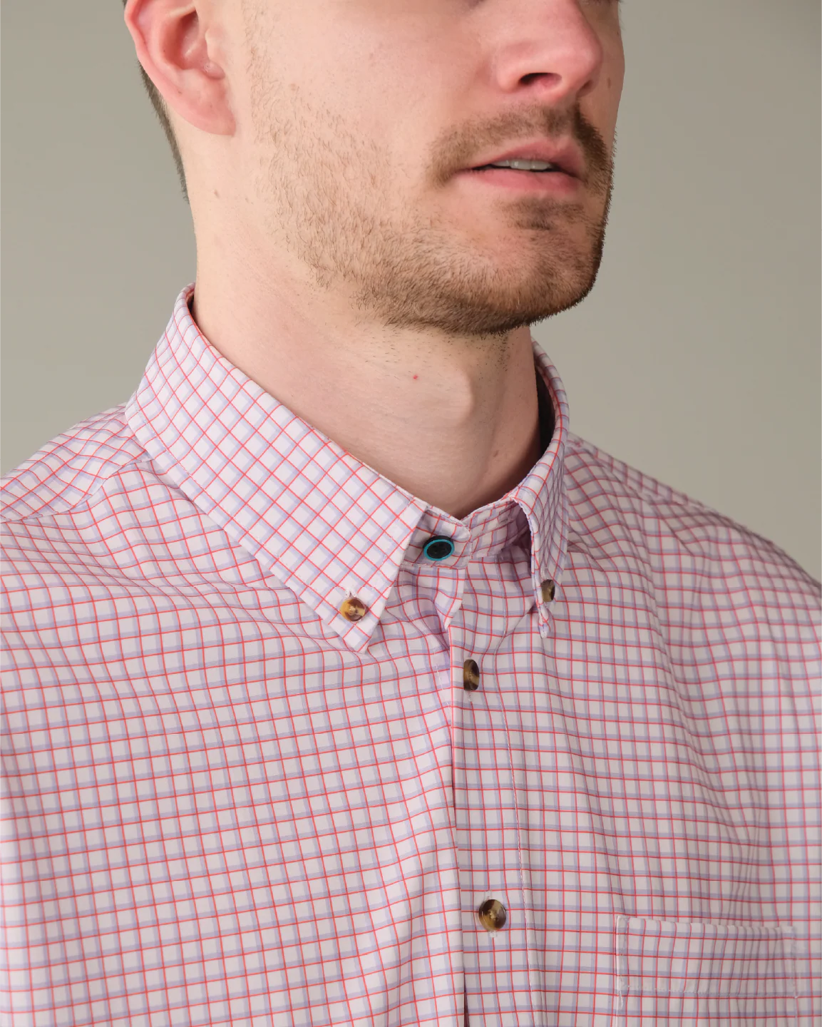 Range Shirt - White w/ Red and Purple Windowpane - Image 4