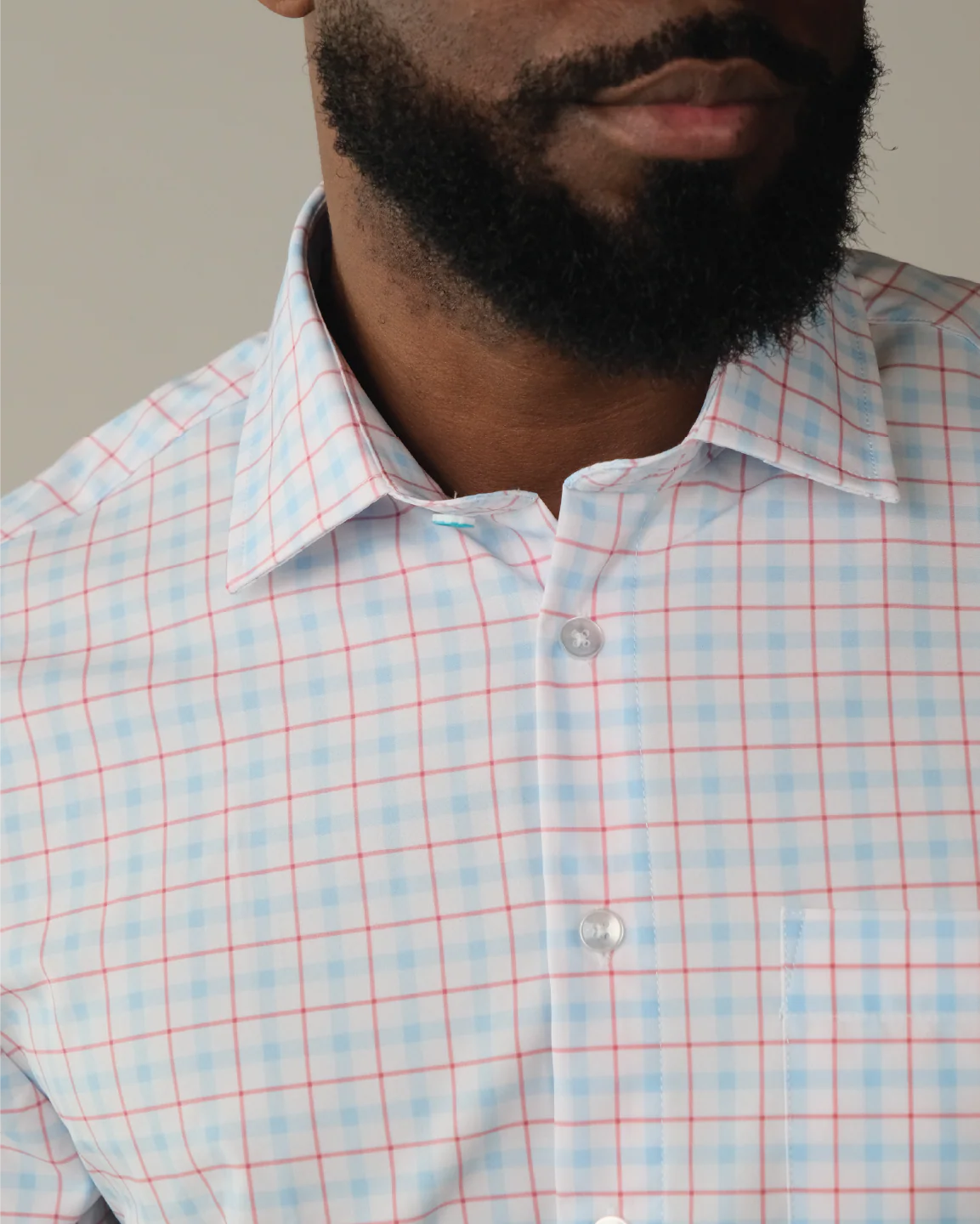FINAL SALE: Range Shirt - White w/ Red and Blue Windowpane (No Returns or Exchanges) - Image 4