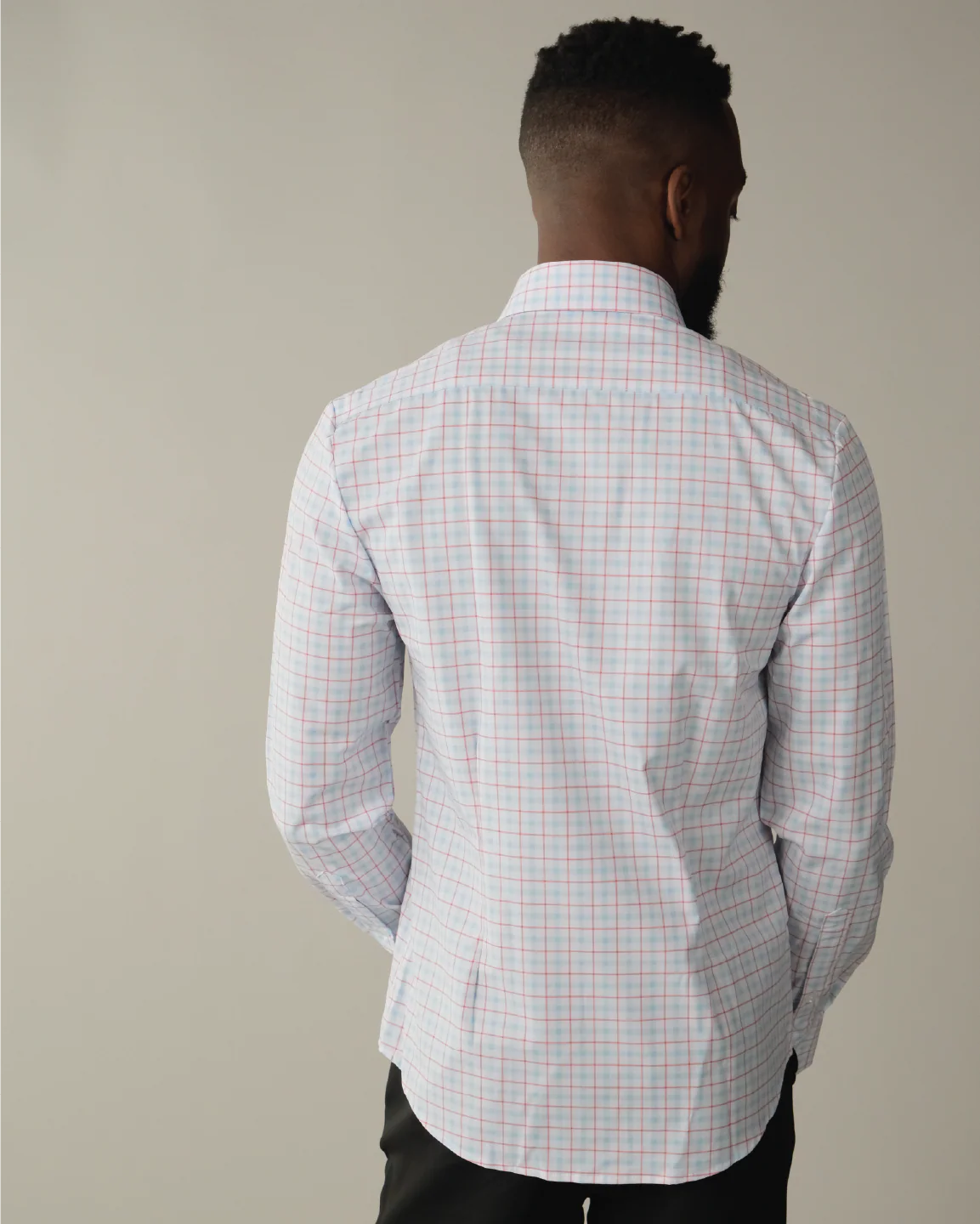 FINAL SALE: Range Shirt - White w/ Red and Blue Windowpane (No Returns or Exchanges) - Image 6