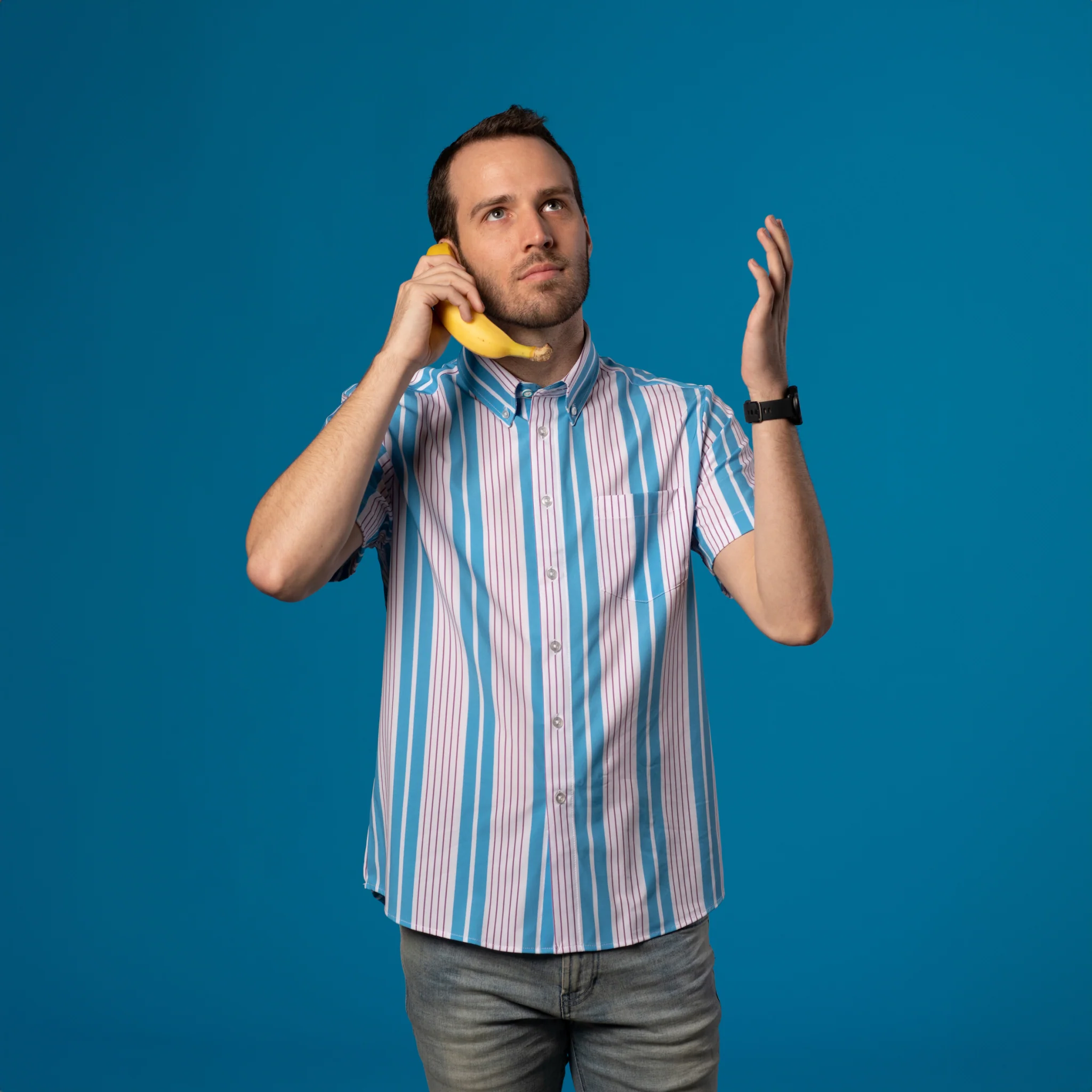 FINAL SALE: Range Shirt - Light Blue and White w/ Mauve Pinstripes (No Returns or Exchanges) - Image 3