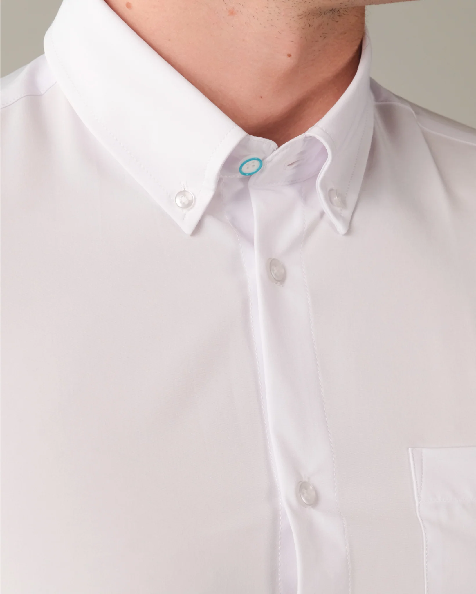 Range Shirt - White Short Sleeve - Button Down Collar - Image 3