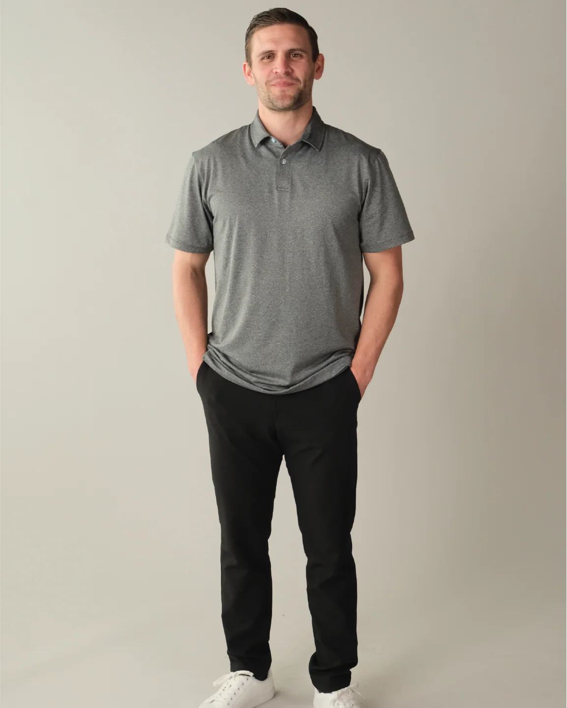 Range Polo - Heather Grey - Image 3