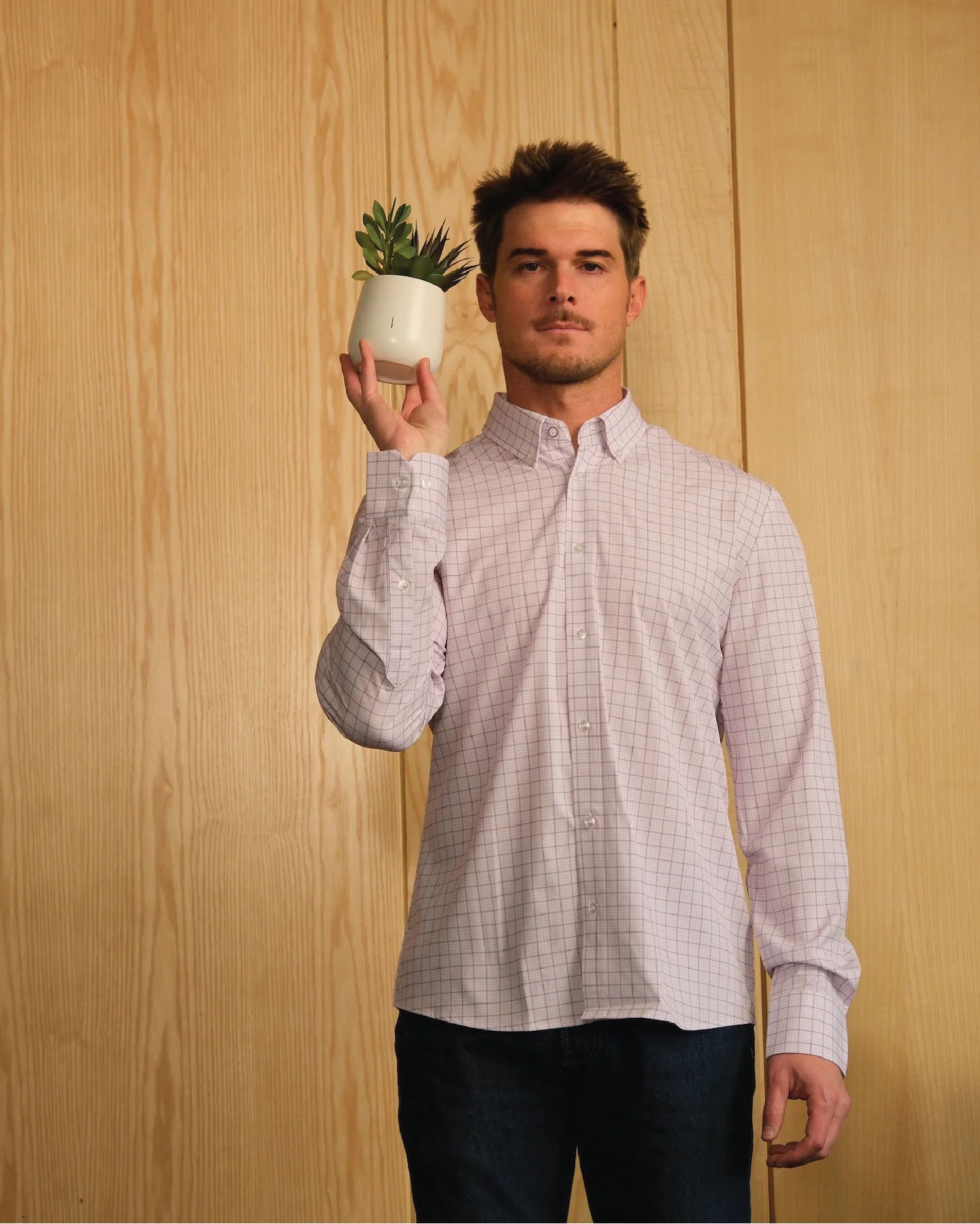 Range Shirt -  Lavender Gingham w/ Plum Check - Image 5