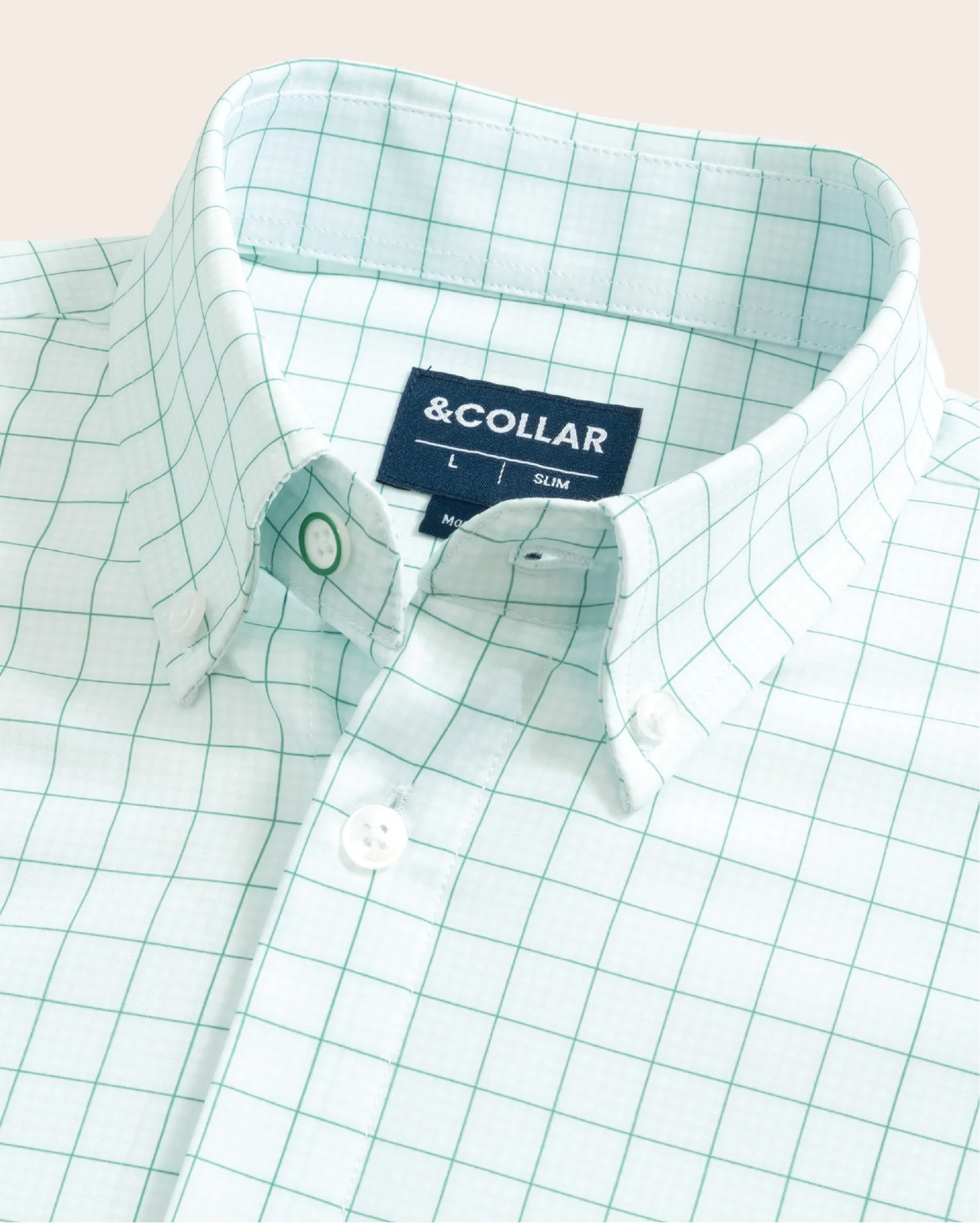 Range Shirt - Mint Gingham w/ Forest Green Check - Image 4