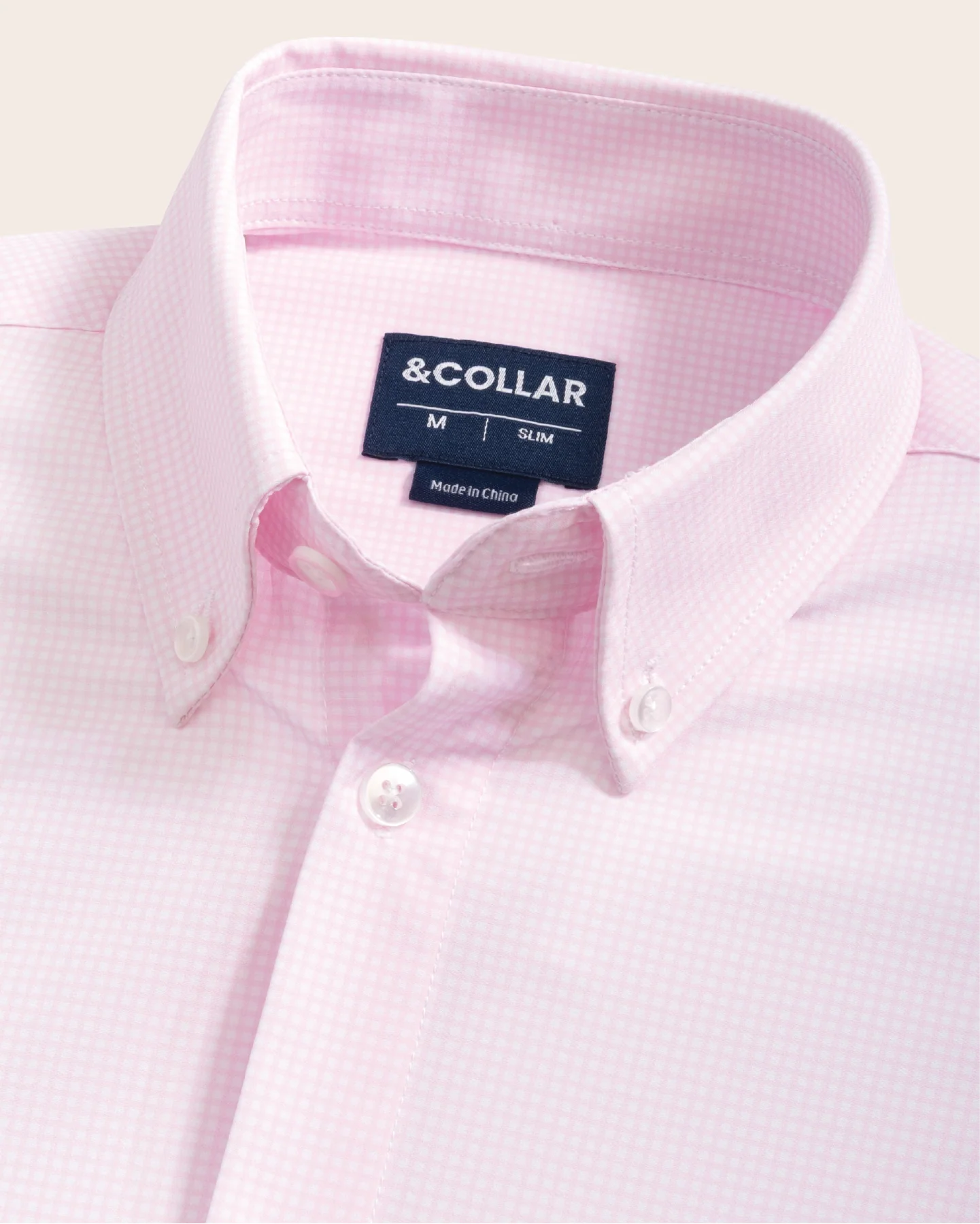 Range Shirt - Pink and White Micro Gingham - Image 4