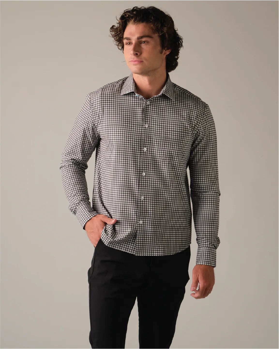 Range Shirt - White and Black Gingham - Image 3