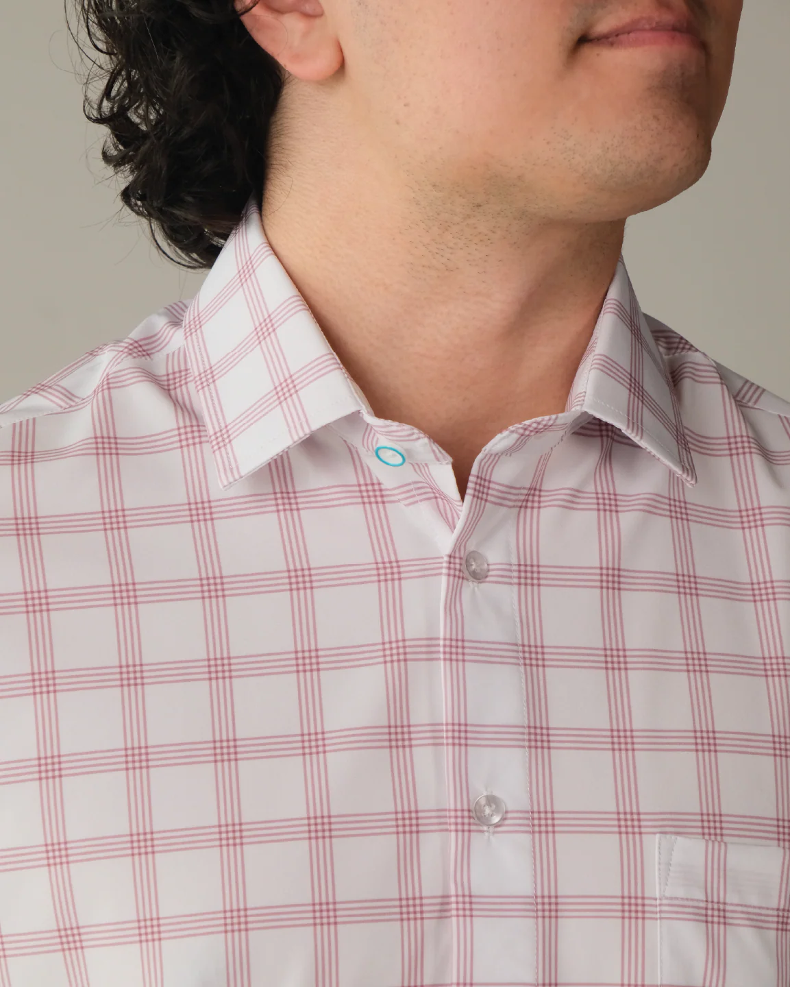 FINAL SALE: Range Shirt - White w/ Mauve Windowpane (No Returns or Exchanges) - Image 4