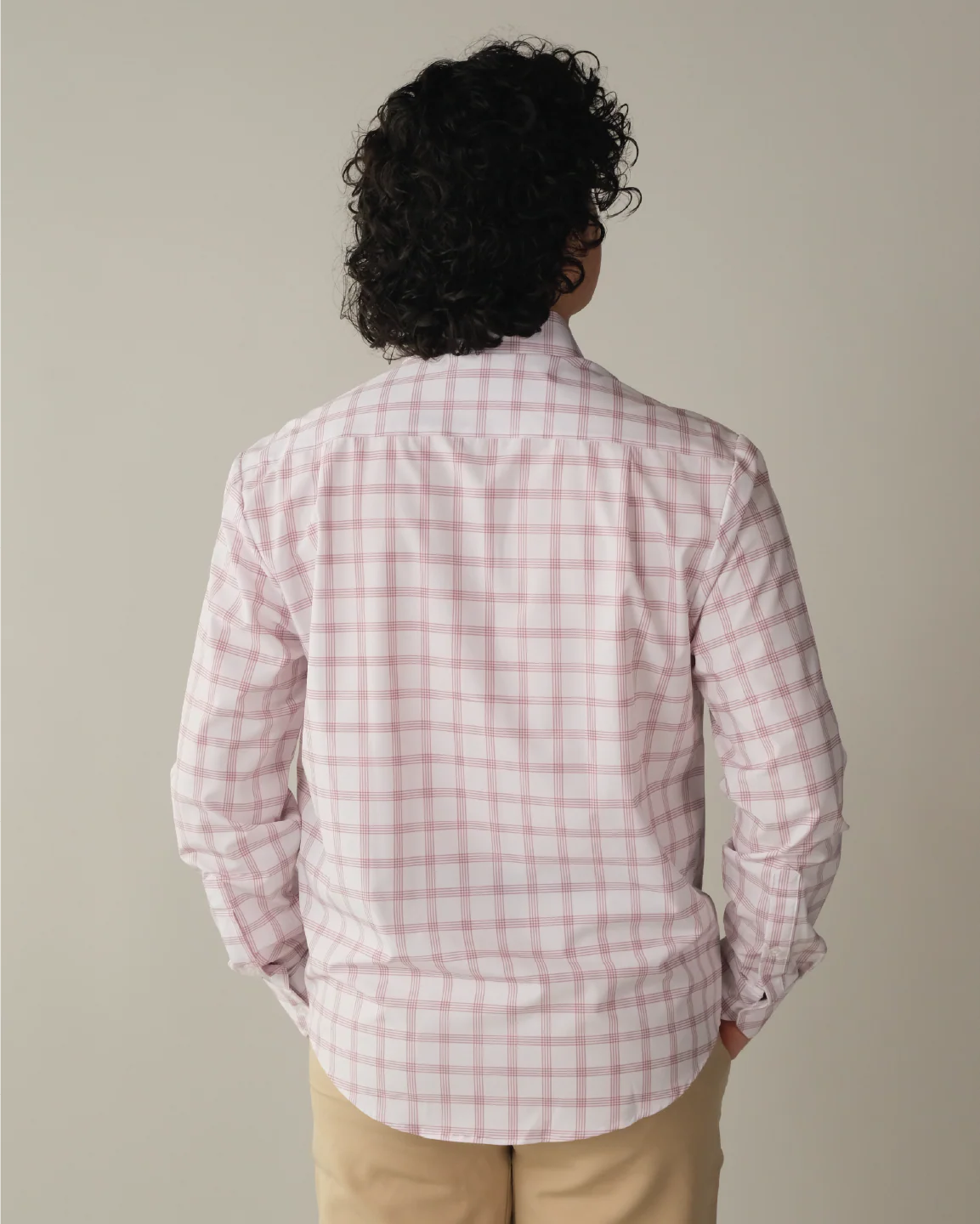 FINAL SALE: Range Shirt - White w/ Mauve Windowpane (No Returns or Exchanges) - Image 6