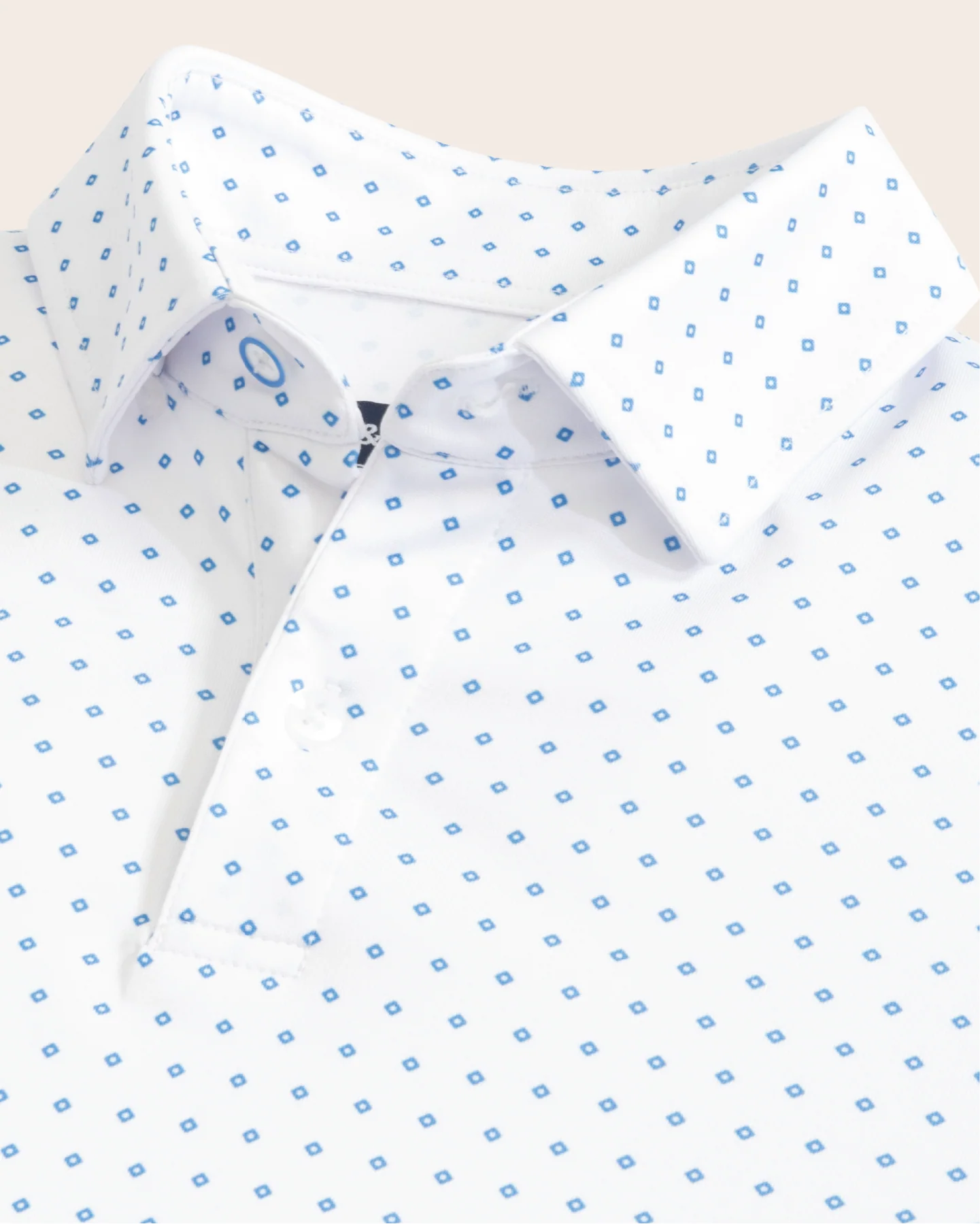 Range Polo - White w/ Blue Diamonds - Image 4