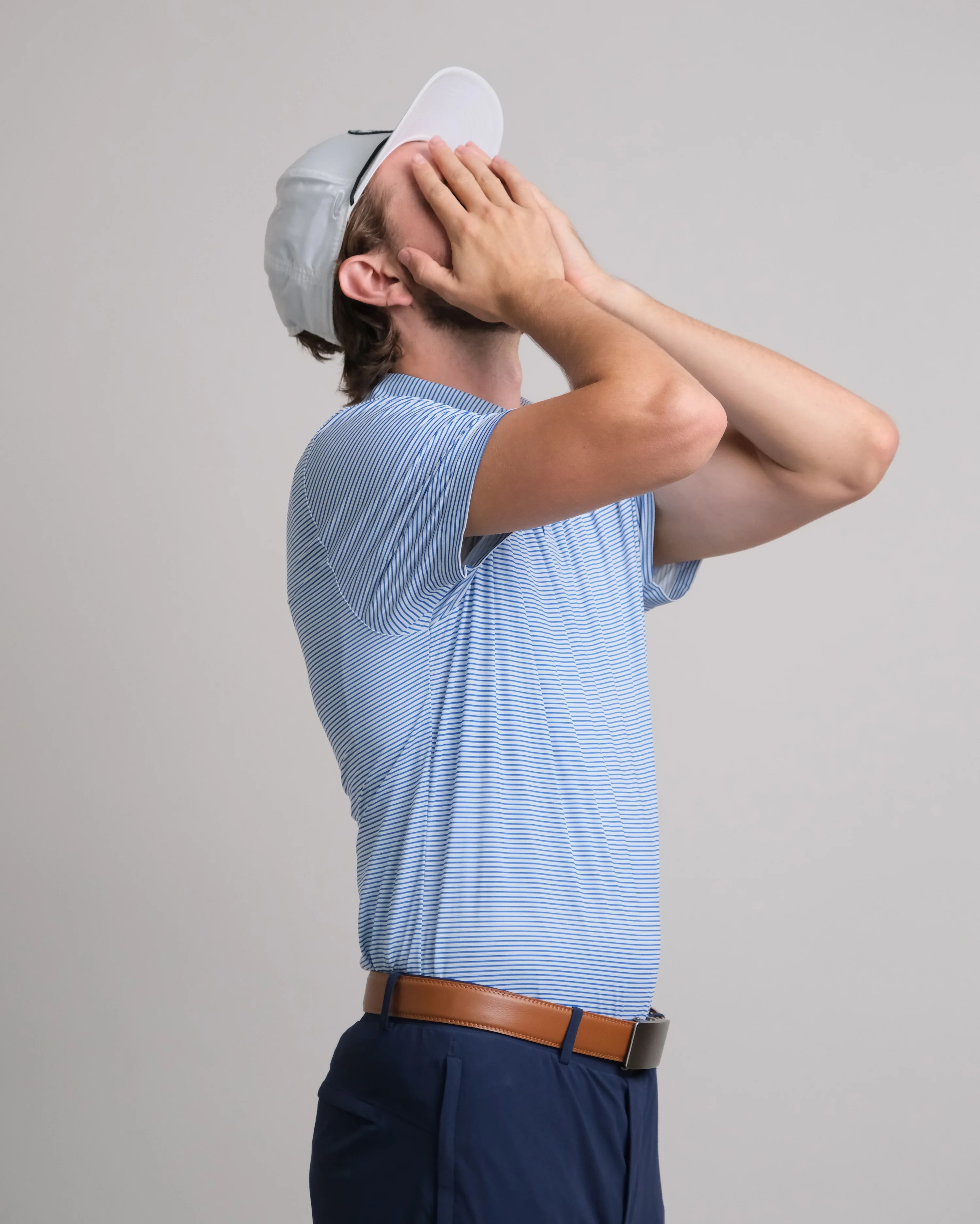 Tropic Polo - White and Blue Stripe - Image 3