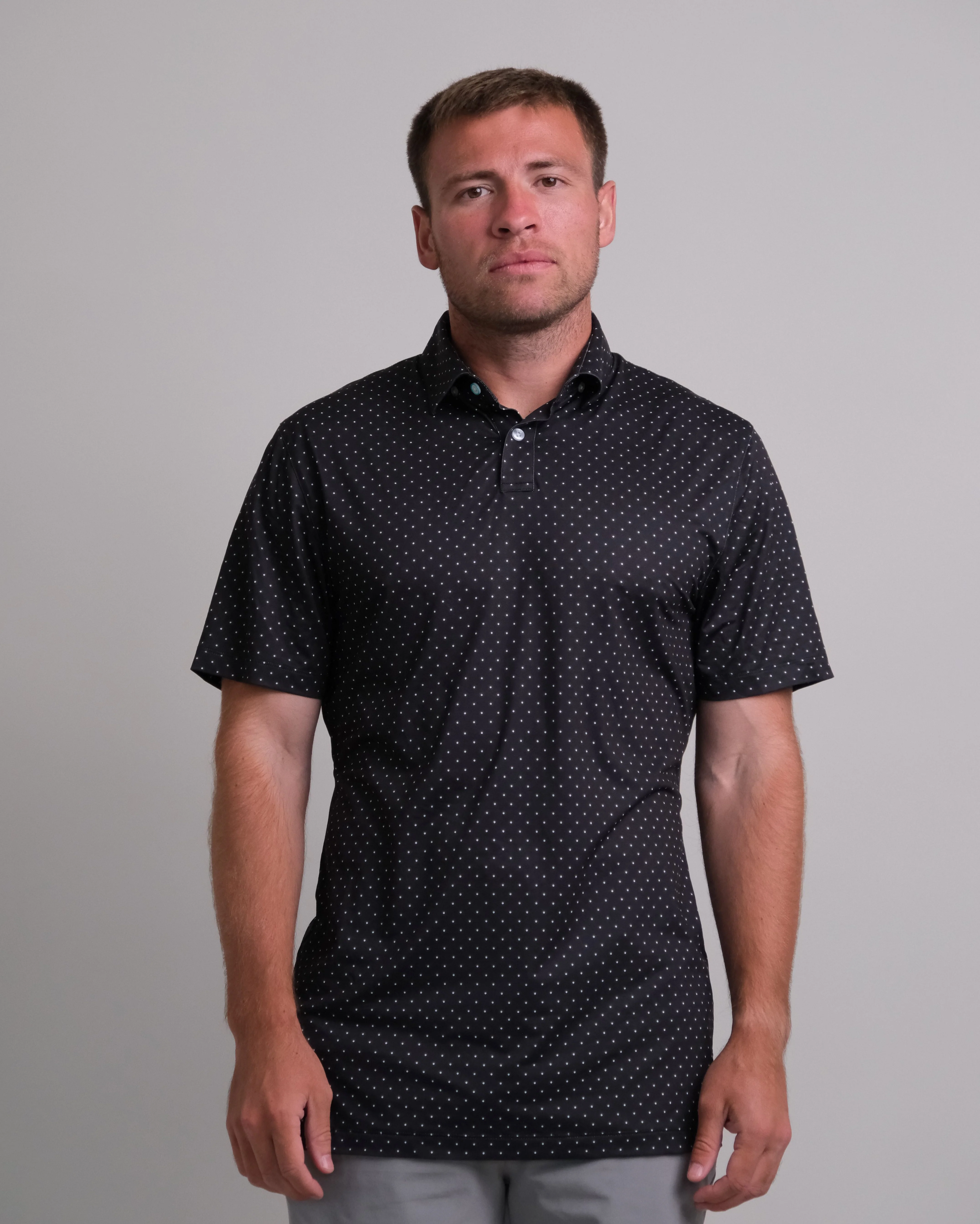 Tropic Polo - Black w/ White Polka Dots - Image 3