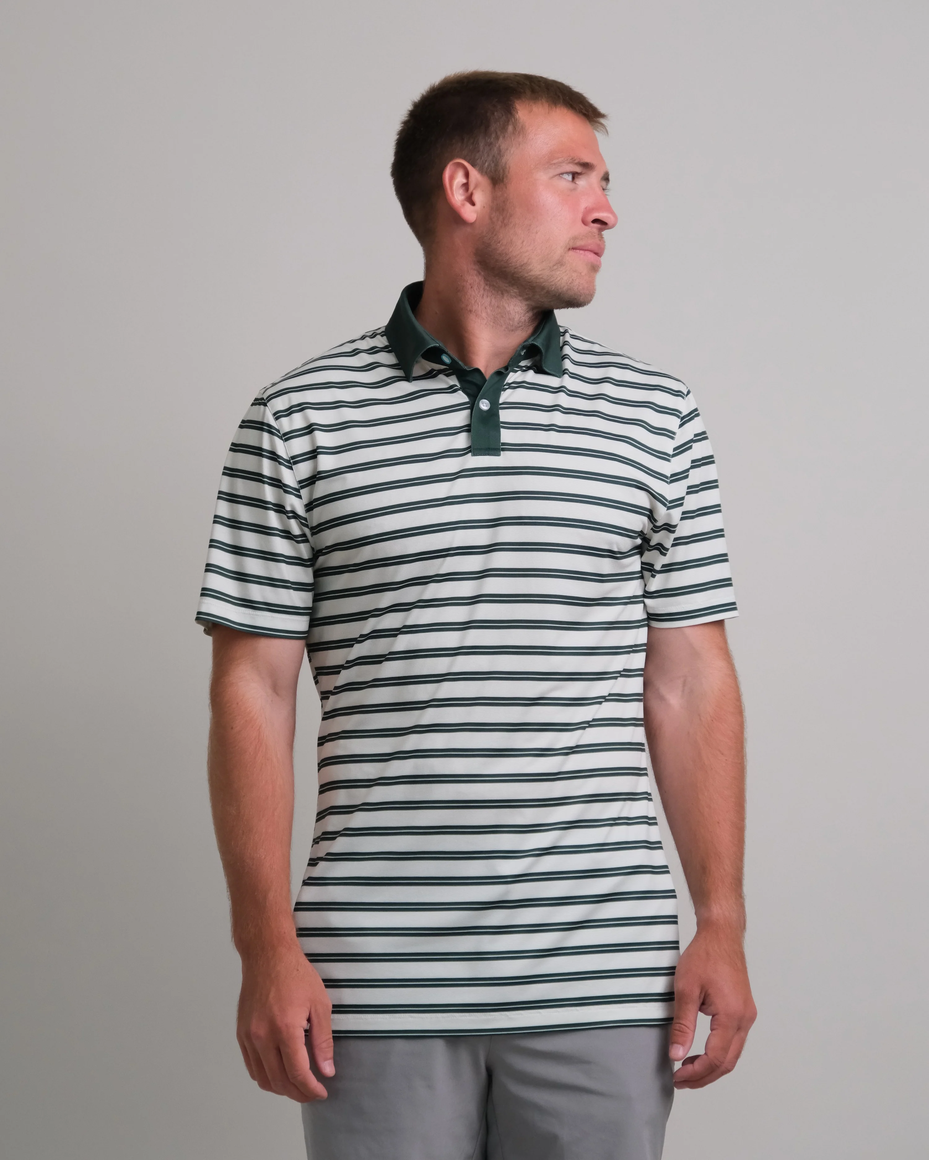 Tropic Polo - Cream and Green - Image 3