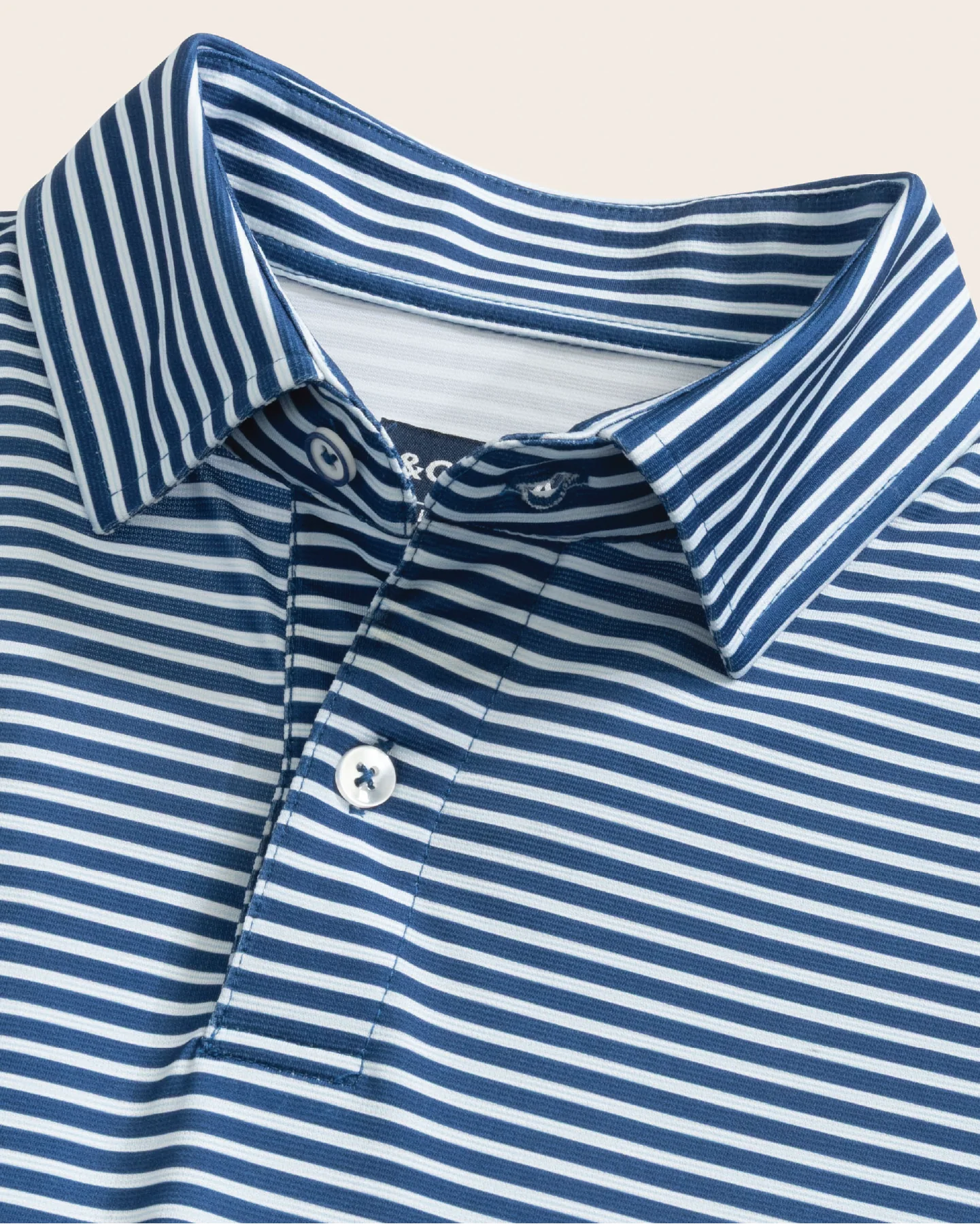 Tropic Polo - Navy w/ Light Blue and White Stripes - Image 4
