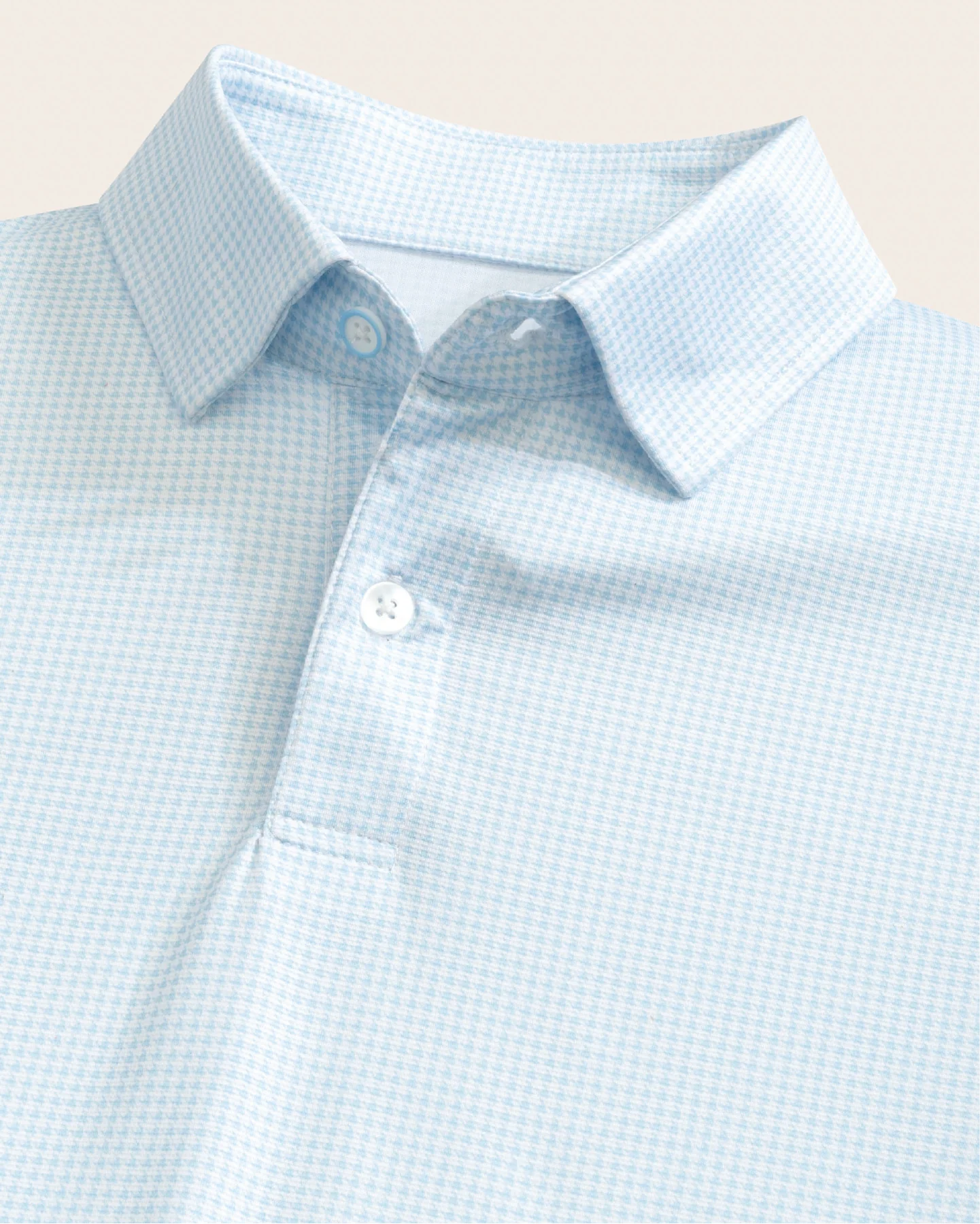 Tropic Polo - Pale Blue / White Houndstooth - Image 4