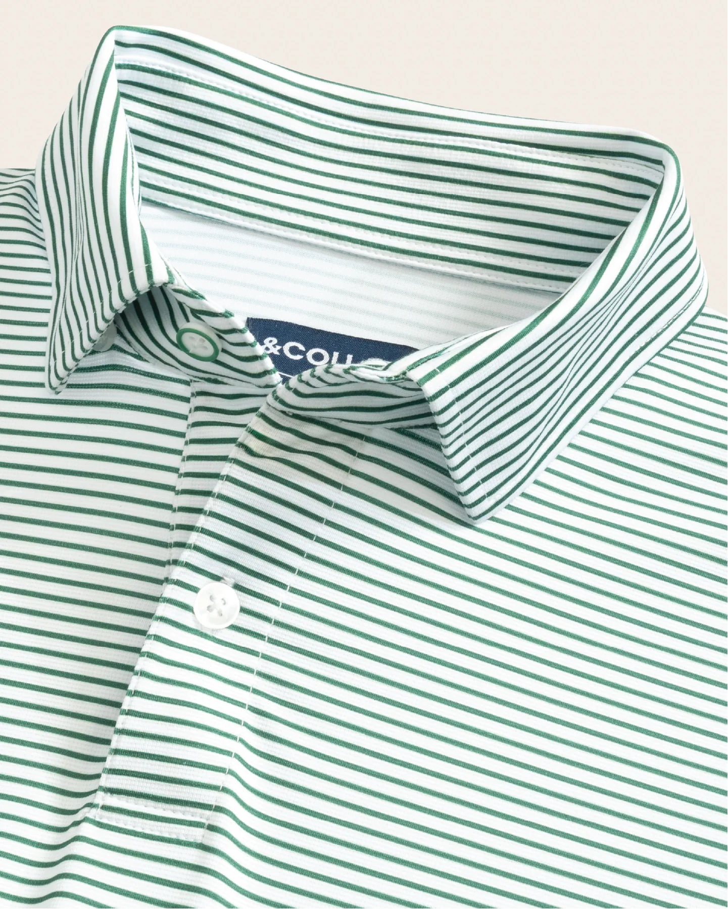 Tropic Polo - White and Green Stripes - Image 4