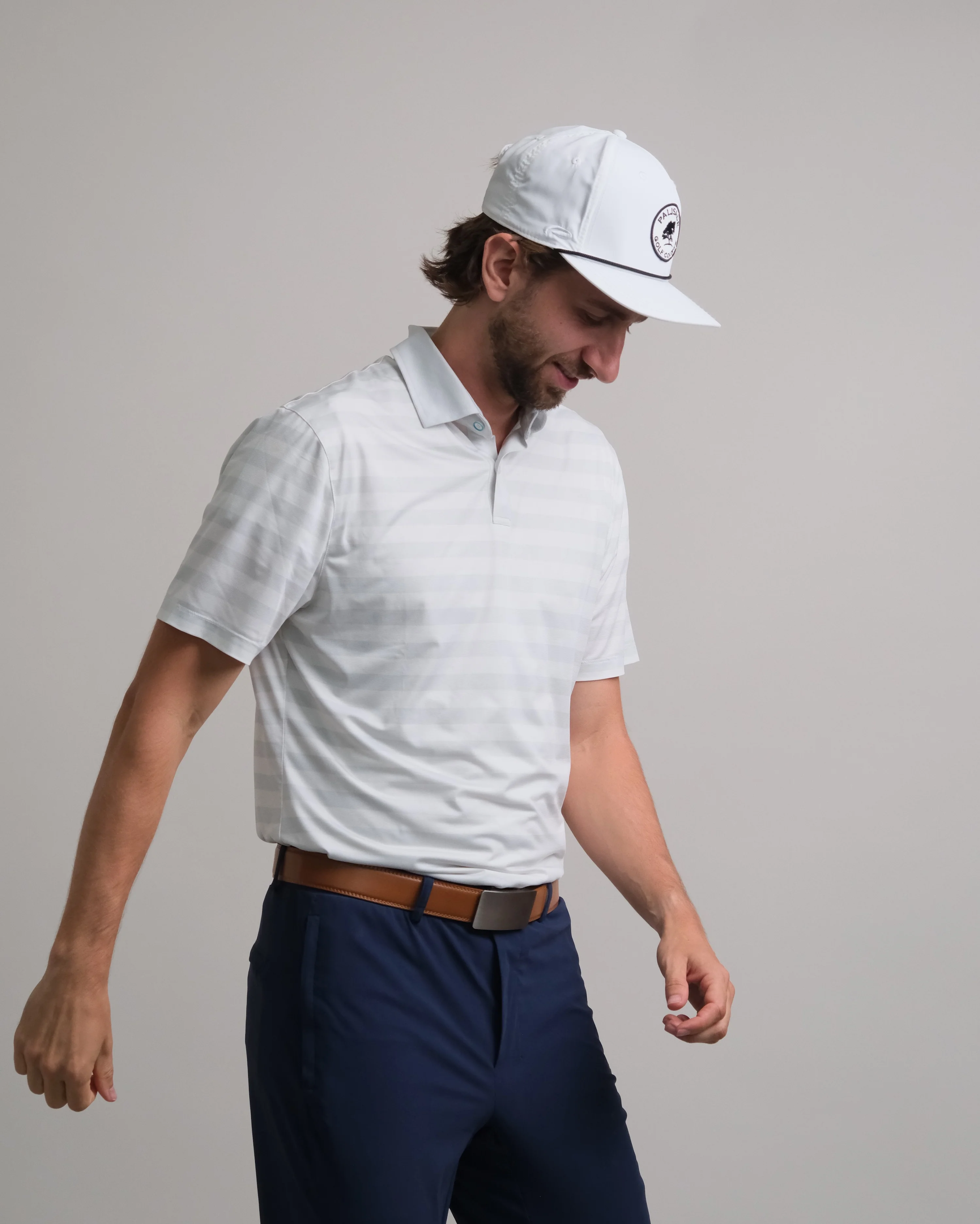 Tropic Polo - White and Grey Stripe - Image 3