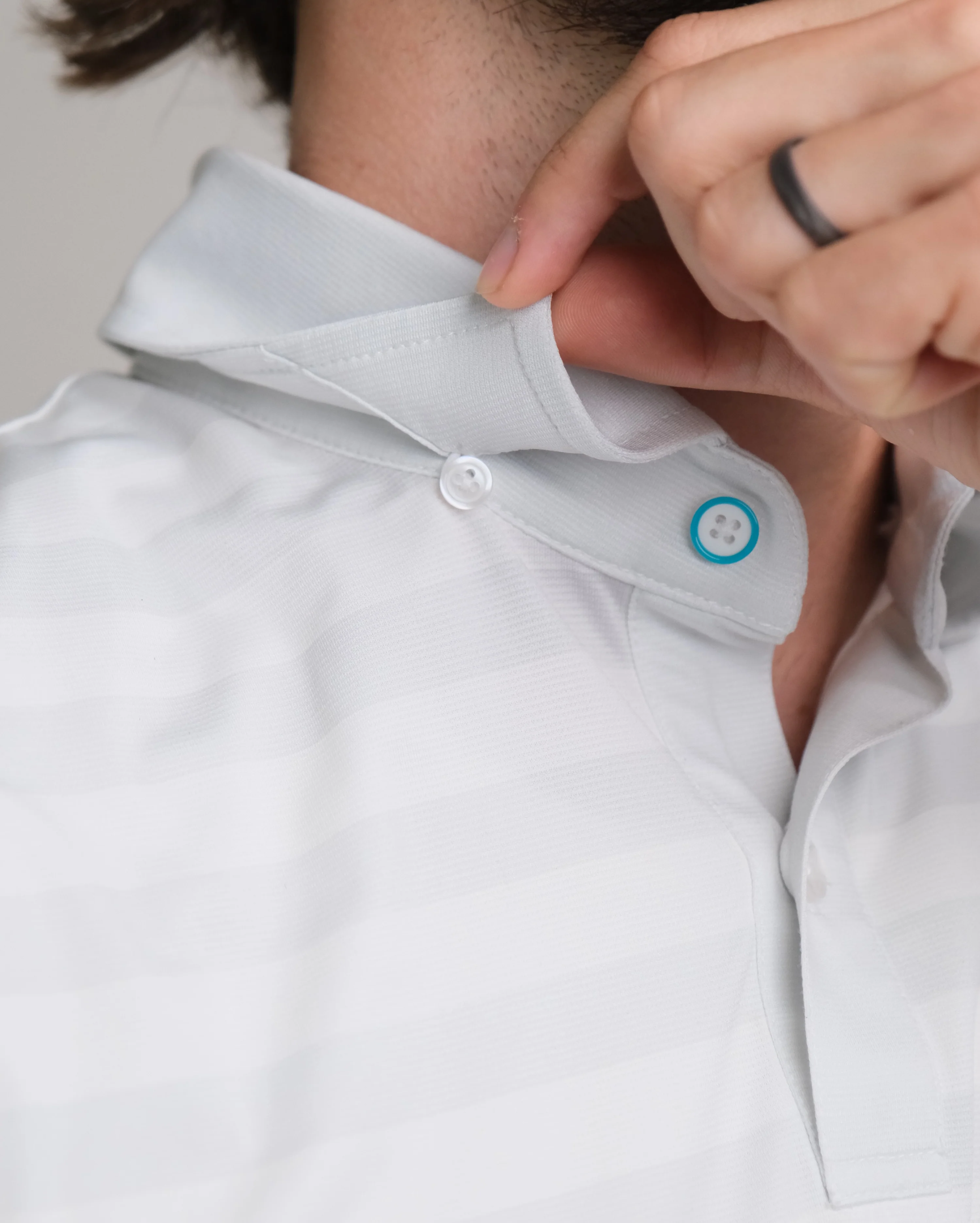 Tropic Polo - White and Grey Stripe - Image 6