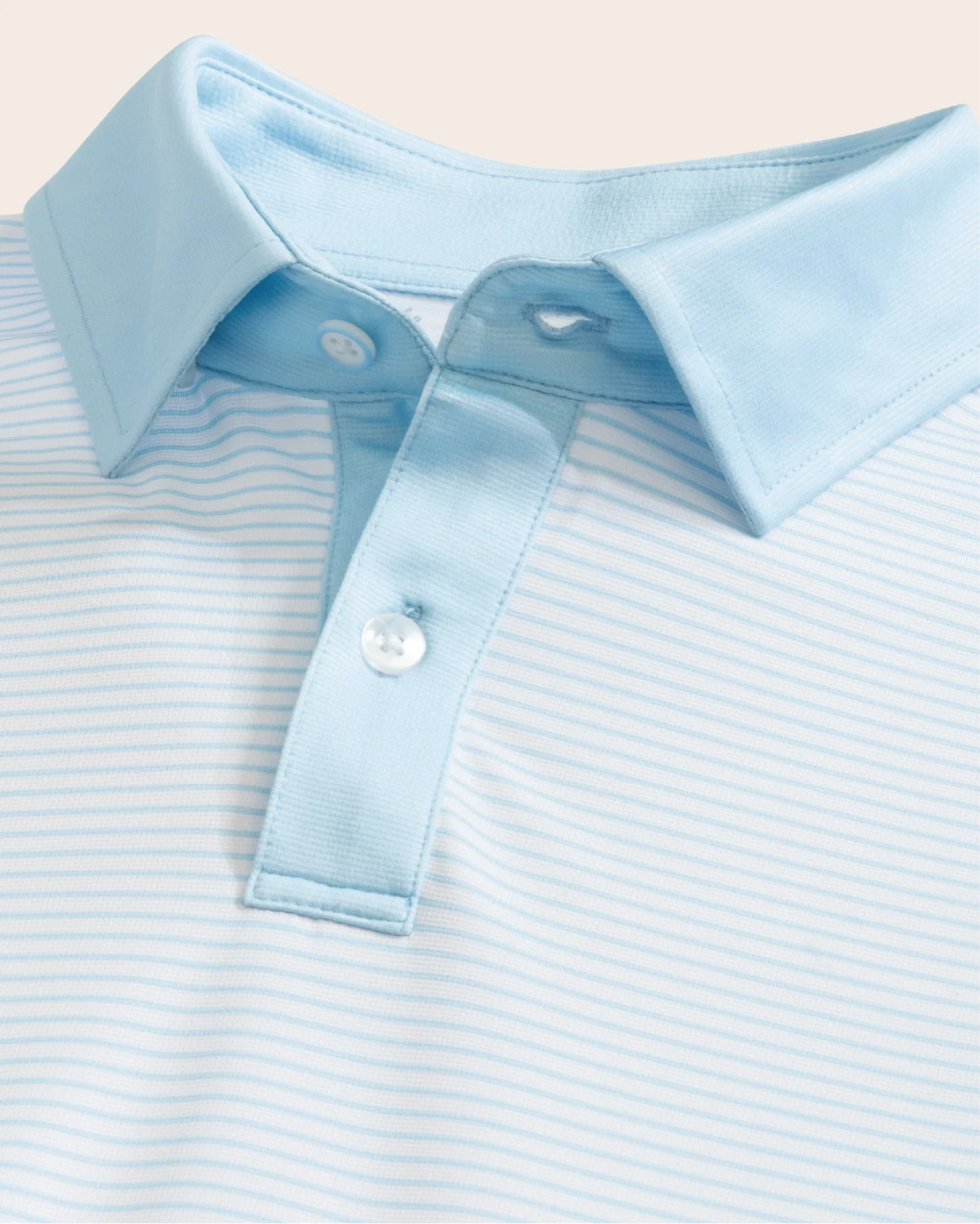 Tropic Polo - White / Light Blue Stripes and Accent - Image 4
