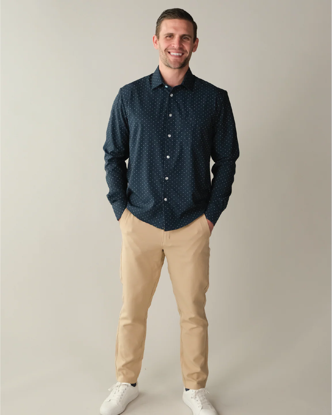 FINAL SALE: Range Shirt - Navy w/ White Polka Dots (No Returns and Exchanges) - Image 3