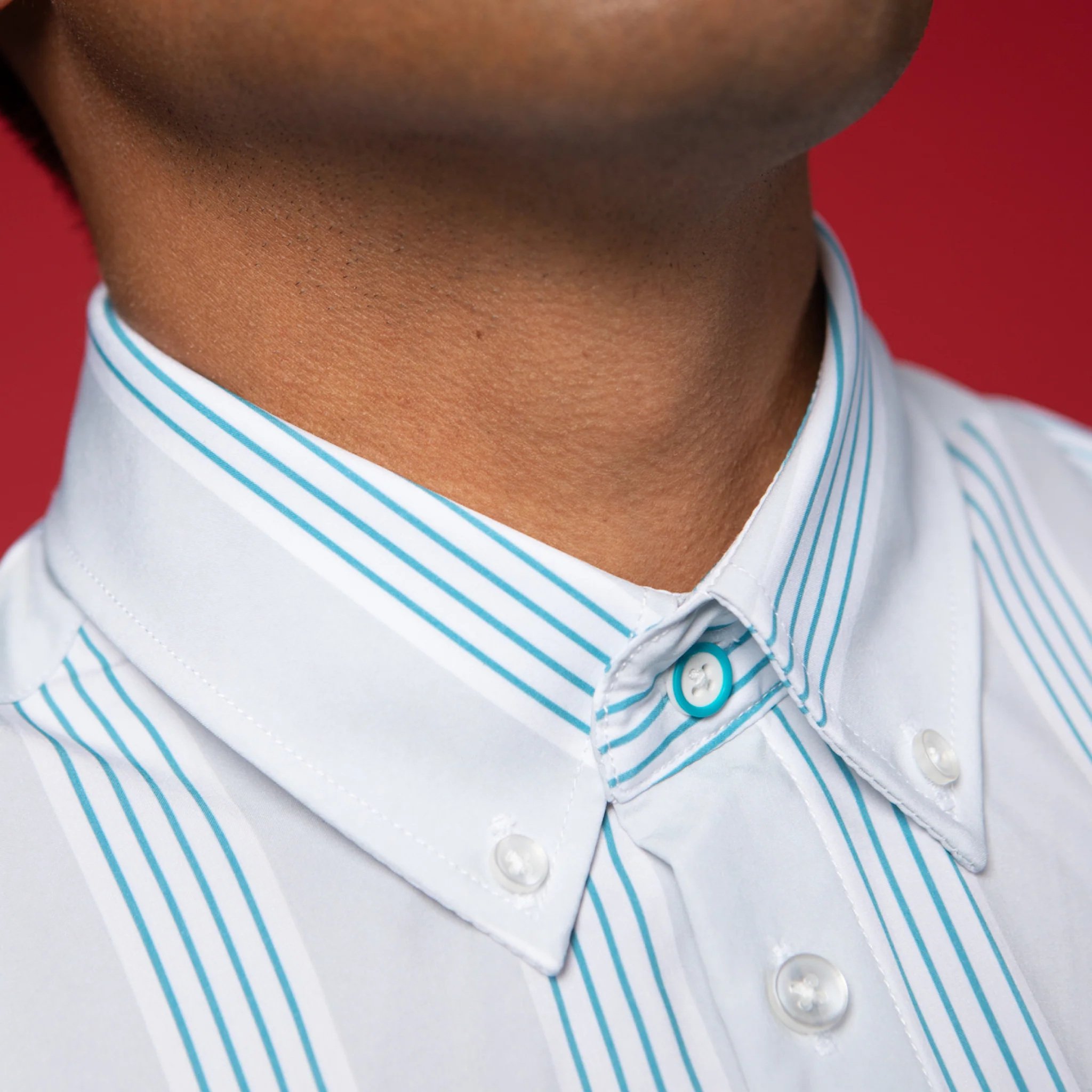 FINAL SALE: Range Shirt - Grey w/ Blue and White Stripes (No Returns or Exchanges) - Image 3