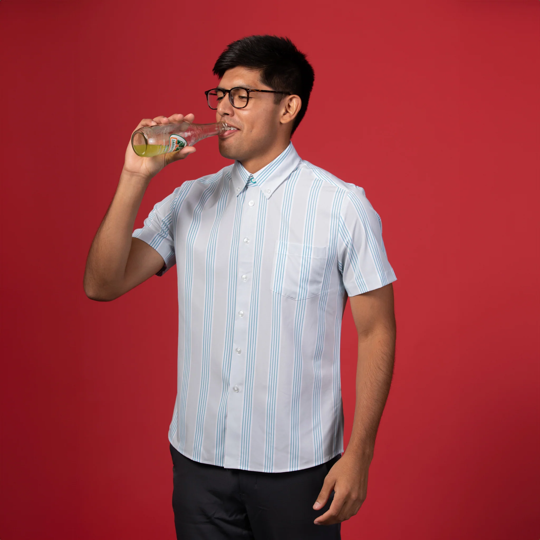 FINAL SALE: Range Shirt - Grey w/ Blue and White Stripes (No Returns or Exchanges) - Image 4