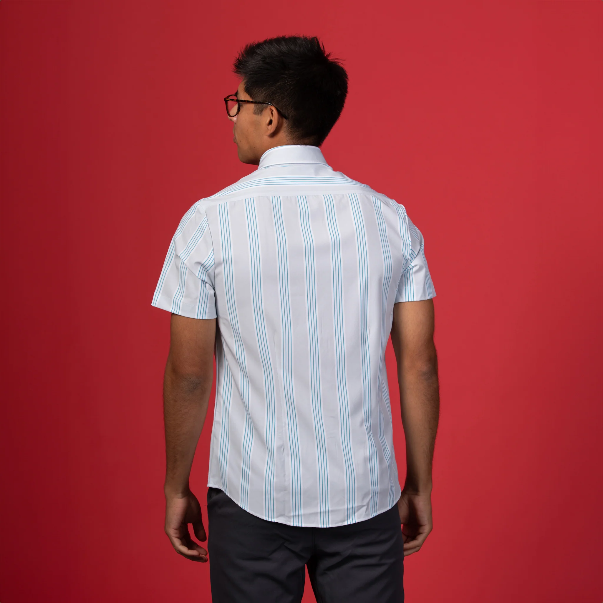 FINAL SALE: Range Shirt - Grey w/ Blue and White Stripes (No Returns or Exchanges) - Image 5