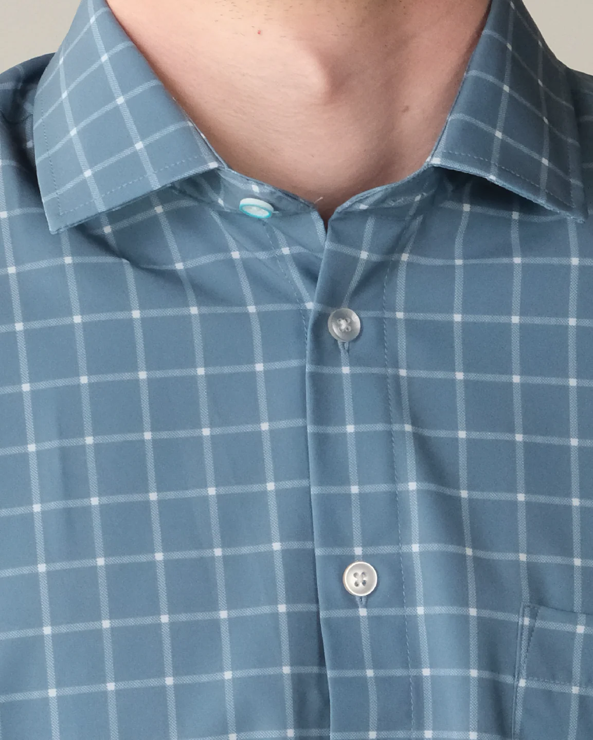 FINAL SALE: Range Shirt - Ocean Blue w/ White Windowpane (No Returns or Exchanges) - Image 4