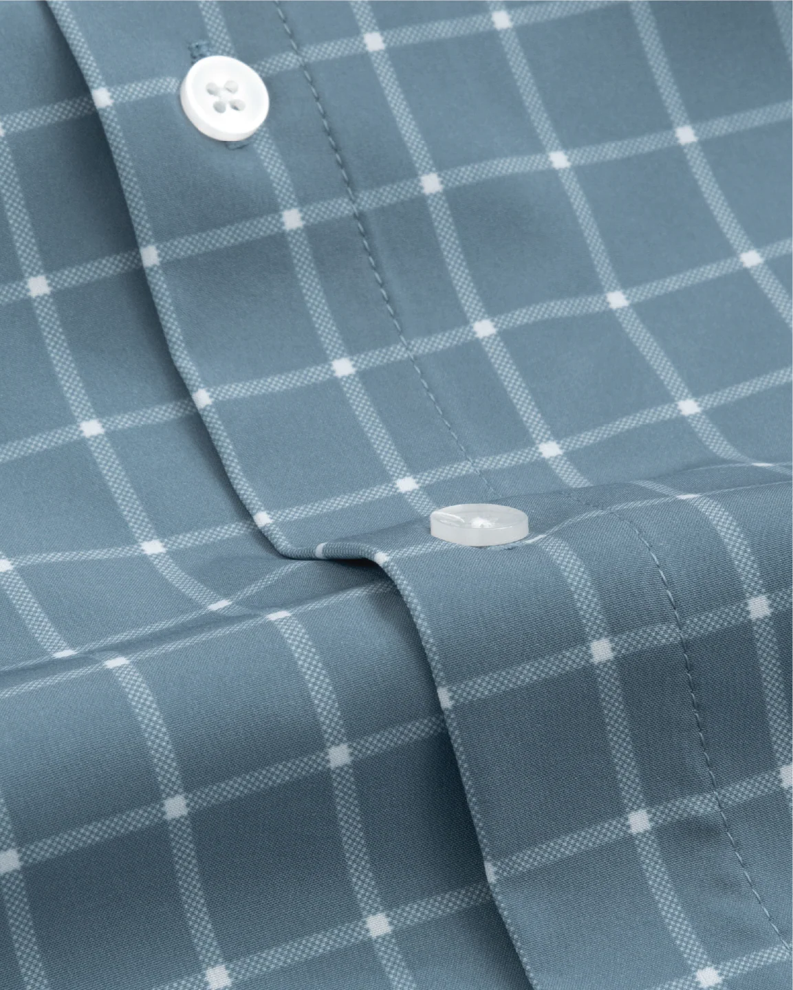 FINAL SALE: Range Shirt - Ocean Blue w/ White Windowpane (No Returns or Exchanges) - Image 5