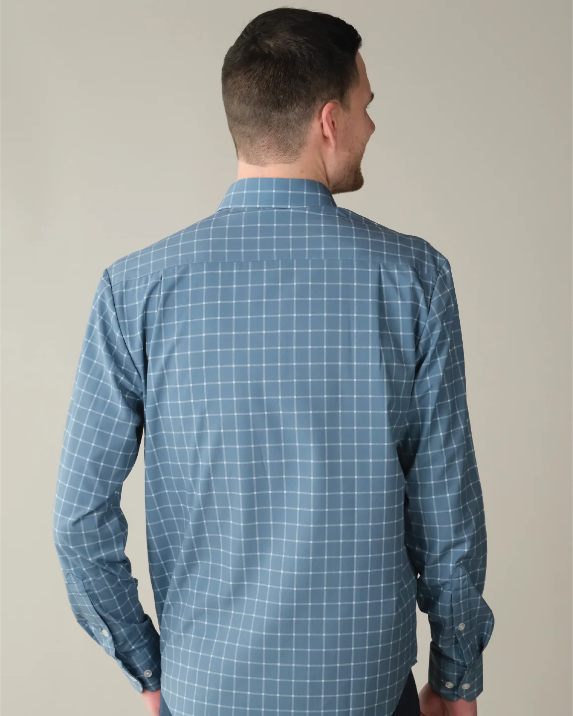 FINAL SALE: Range Shirt - Ocean Blue w/ White Windowpane (No Returns or Exchanges) - Image 6