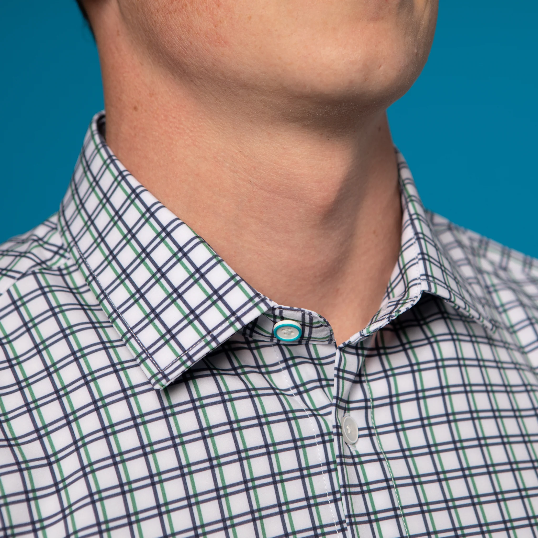 FINAL SALE: Range Shirt - White w/ Green and Purple Check (No Returns and Exchanges) - Image 3