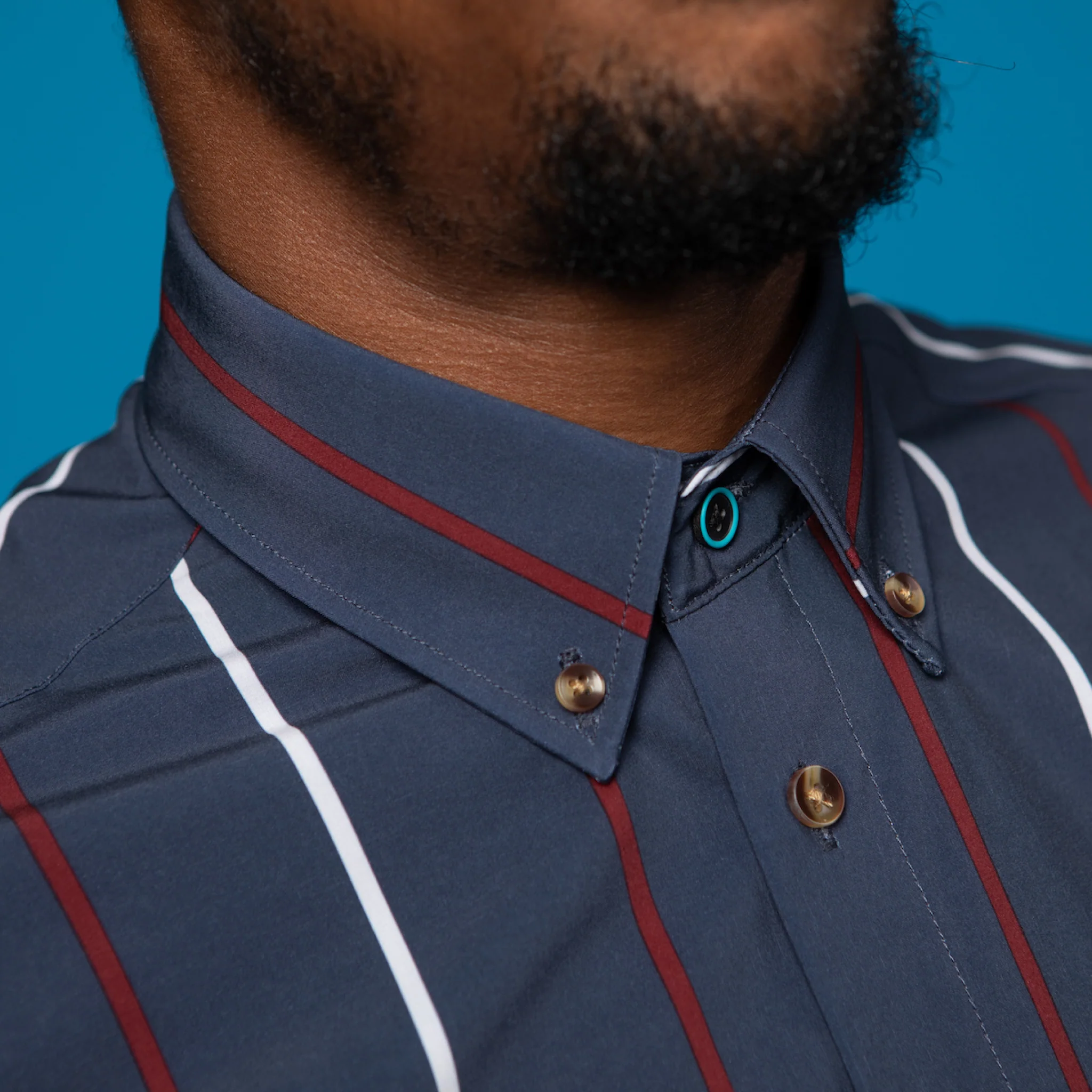 FINAL SALE: Range Shirt - Navy w/ Red and White Stripes (No Returns or Exchanges) - Image 3