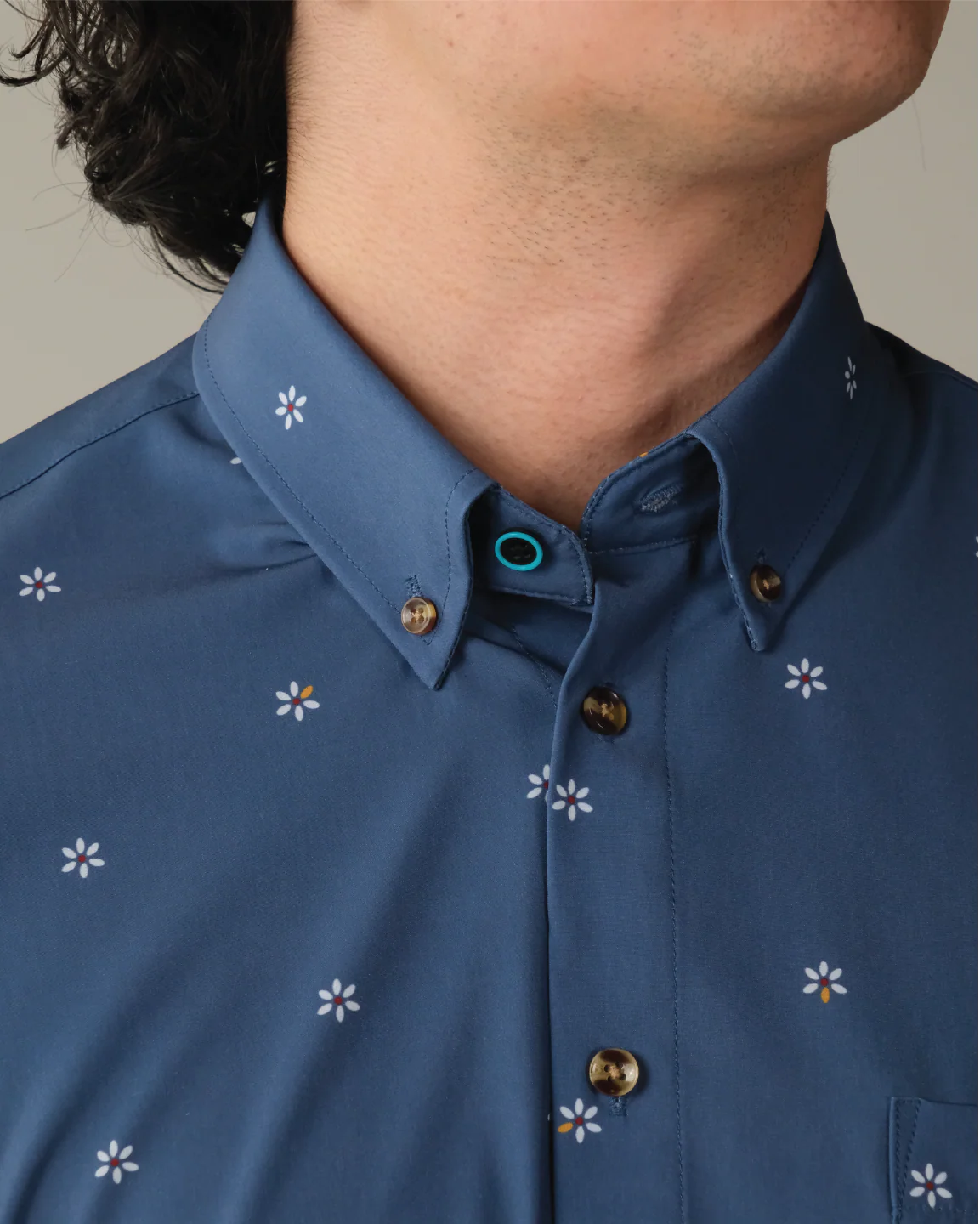 Range Shirt - Navy w/ Swiss Flowers - Image 3